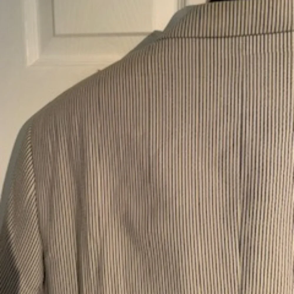 Mens Blu/Wht Seersucker Jacket - Picture 7 of 9